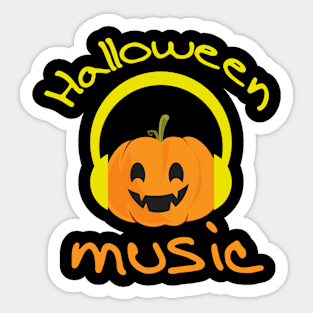 Music Lover Pumpkin Halloween Sticker